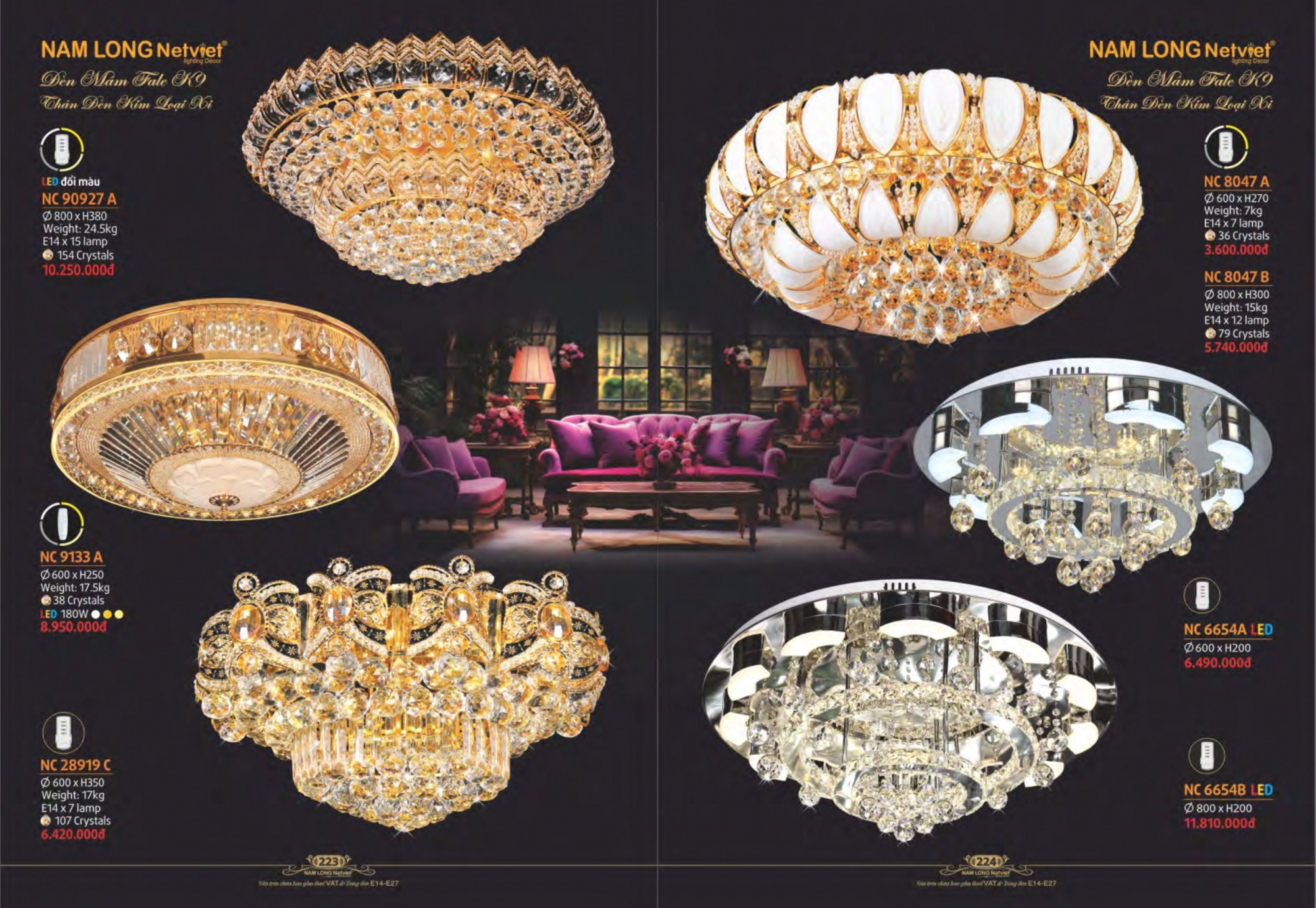 Bảng giá đèn trang trí Nam Long